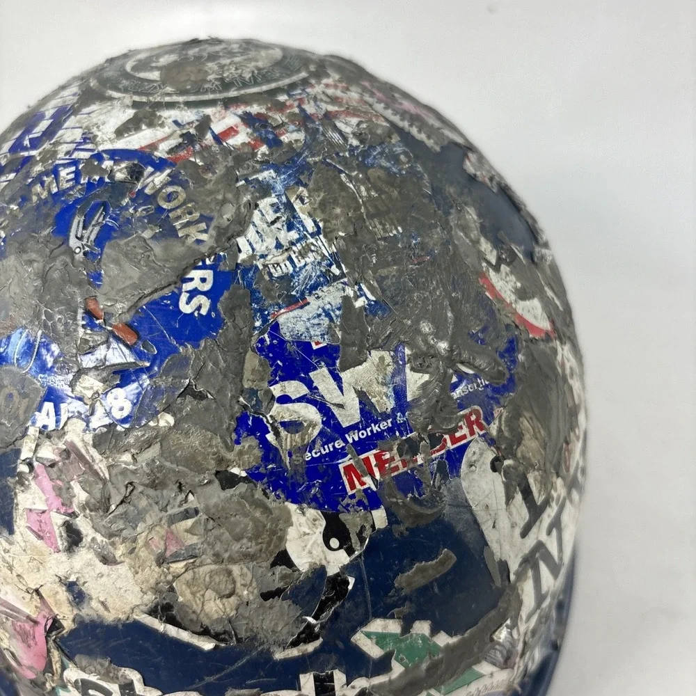 Authentic NYC Union Hard Hat | Local 28 Tin Knocker Stickers | Industrial Decor